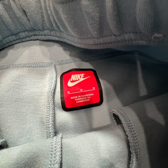 Nike Tech Joggers Girls Medium Blue Fleece Joggers 24x22‎ Drawstring Logo Lounge - Picture 5 of 14